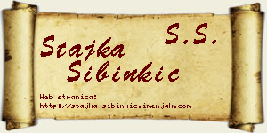 Stajka Sibinkić vizit kartica